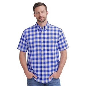 Brooks Brothers Regent Shirt Size Medium Short Sleeve Blue Plaid